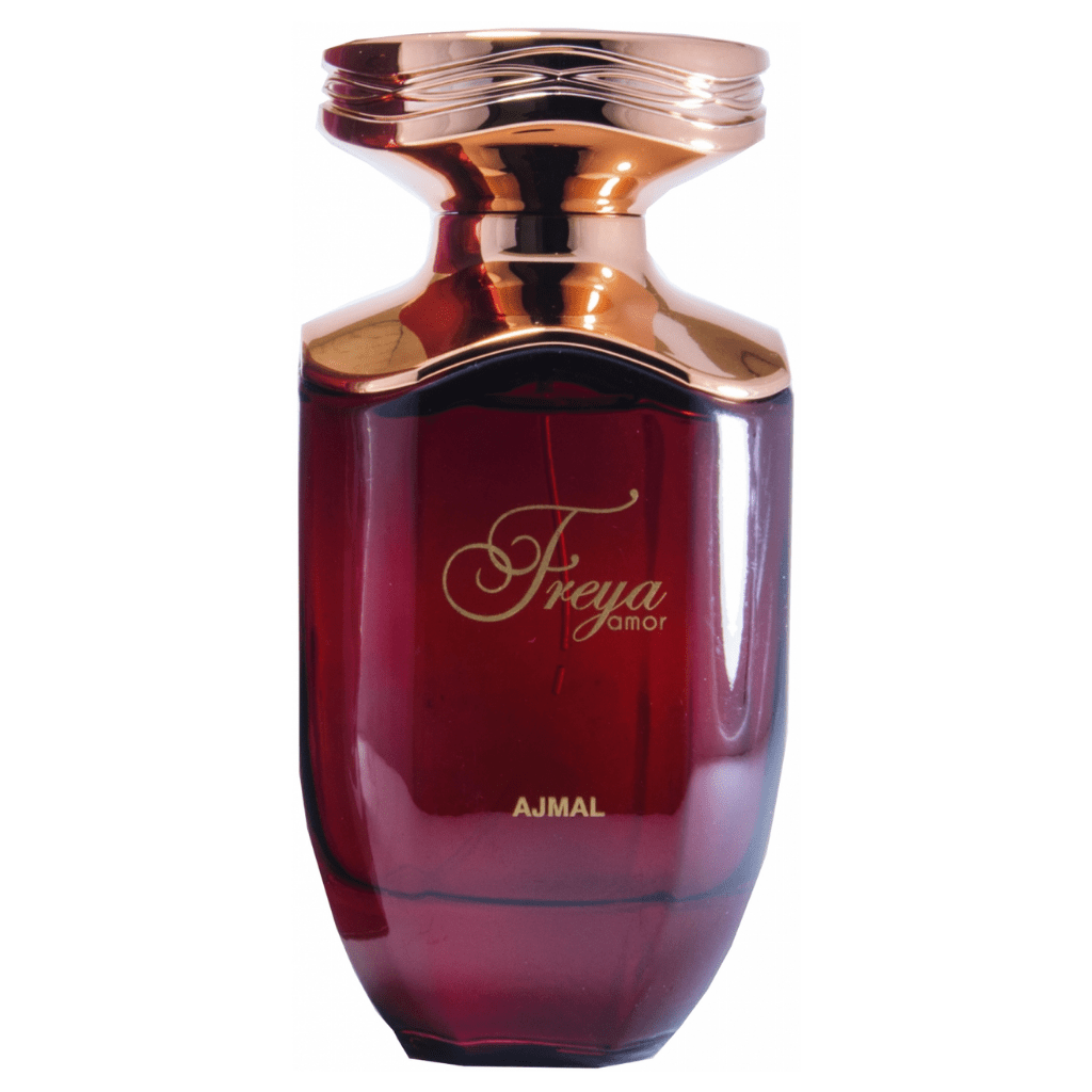 Ajmal Freya Amor for Women EDP bottle and box, 100ml, elegant floral fragrance packaging