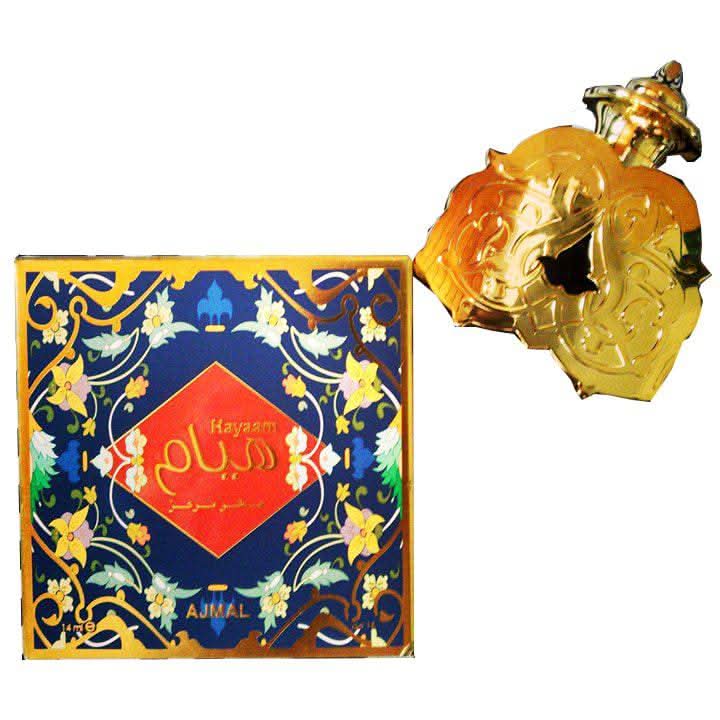 Ajmal Hayaam Perfume Oil, 14 ML, concentrated CPO with a sleek glass bottle and elegant packaging.