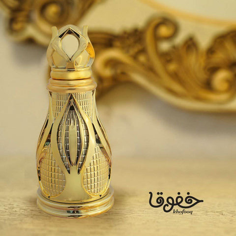 Ajmal Khofooq concentrated perfume oil in 18ml bottle with gold accents, showcasing the luxurious perfume packaging.