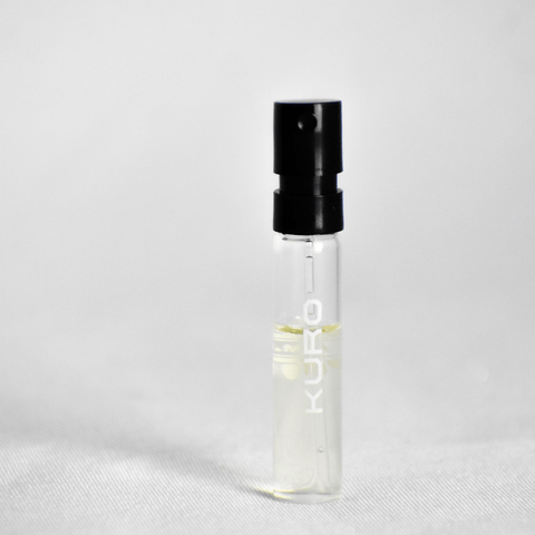 Ajmal Kuro EDP men’s perfume sample vial, 1ml, front view showing the small glass container with label.