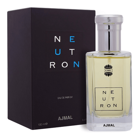 Ajmal Neutron for Men Eau De Parfum 100ml bottle with sleek design and label visible.