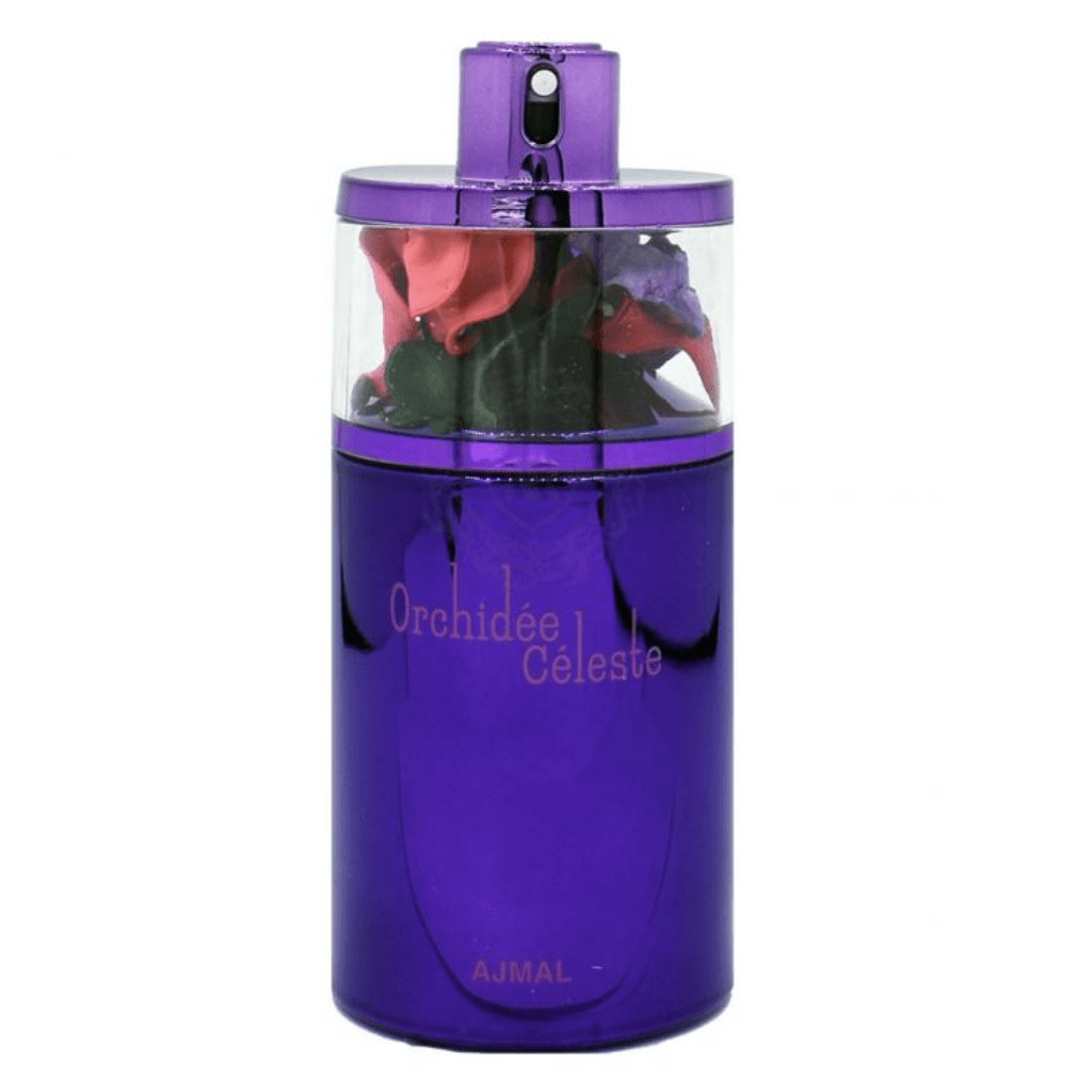 Ajmal Orchidee Celeste Eau De Parfum for women in 75ml bottle, elegant floral fragrance with orchid notes.
