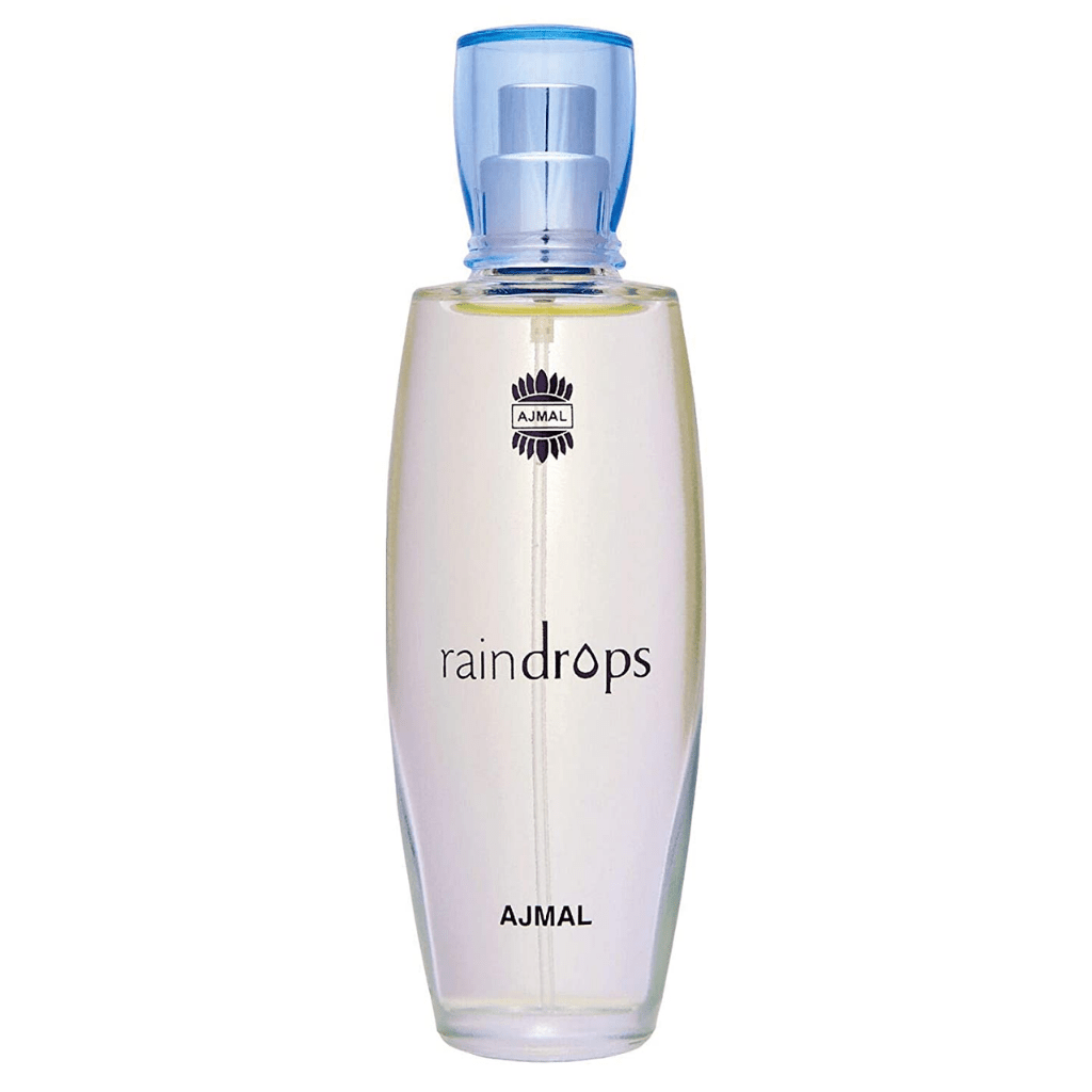 Ajmal Raindrop Women Eau De Parfum 50ml bottle with floral and fresh scent design, elegant perfume packaging.