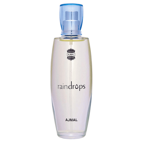 Ajmal Raindrop Women Eau De Parfum 50ml bottle with floral and fresh scent design, elegant perfume packaging.