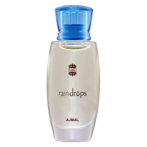 Ajmal Raindrops Perfume Oil 10ml bottle, concentrated perfume oil with floral and fresh scent, in a sleek glass bottle.