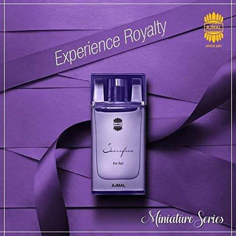 Ajmal Sacrifice For Her CPO concentrated perfume oil in 10ml bottle, featuring elegant packaging and floral fragrance details.