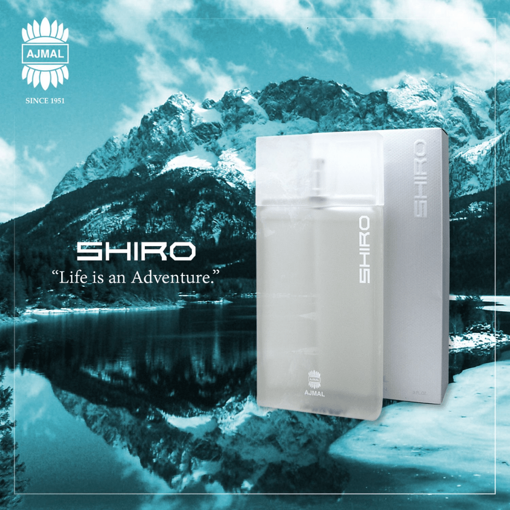 Ajmal Shiro for Men Eau De Parfum bottle, 90ml, featuring sleek design and branding, showcasing the fragrance packaging.