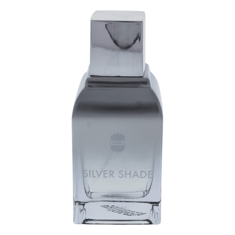 Silver Shade Eau De Parfum for Men by Ajmal in 100ml bottle with cap, showcasing sleek silver packaging and elegant design.