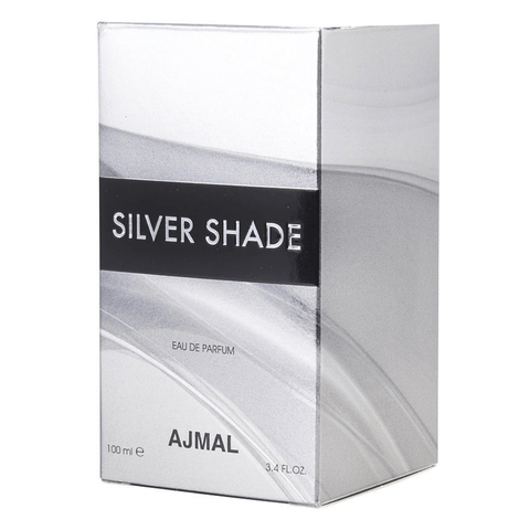 Silver Shade for Men Eau De Parfum by Ajmal in 100ml bottle, showcasing the sleek silver-themed packaging.