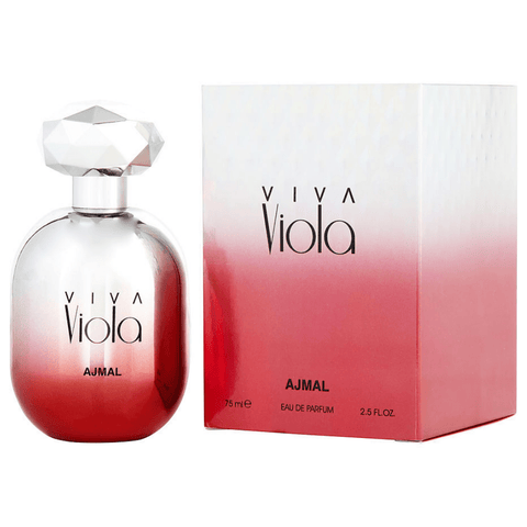 Ajmal Viva Viola for Women EDP 75ml bottle with elegant packaging, floral fragrance, and stylish design.