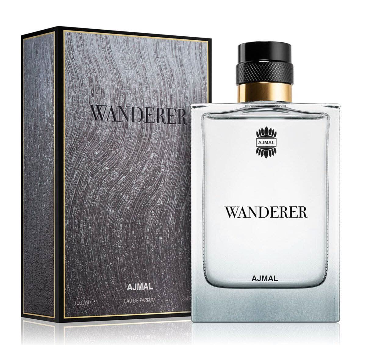 Ajmal Wanderer for Men Eau de Parfum 100mL bottle and box, stylish fragrance packaging.