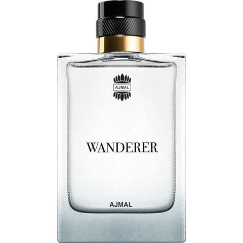 Ajmal Wanderer for Men Eau de Parfum 100ml bottle with notes graphic showcasing the fragrance and packaging.