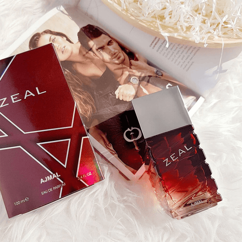 Ajmal Zeal for Men Eau de Parfum 100 ml – bottle with notes text