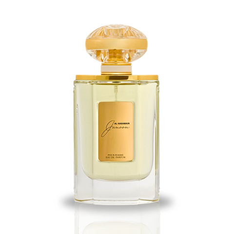 Al Haramain Junoon Pour Femme EDP Spray 75ml perfume bottle with elegant floral-inspired design