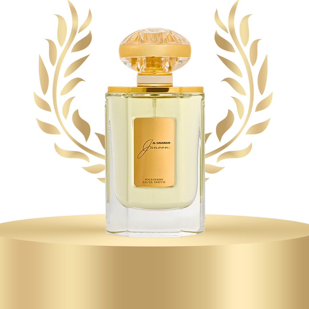 Al Haramain Junoon Pour Femme EDP Spray 75ml bottle with elegant floral fragrance packaging