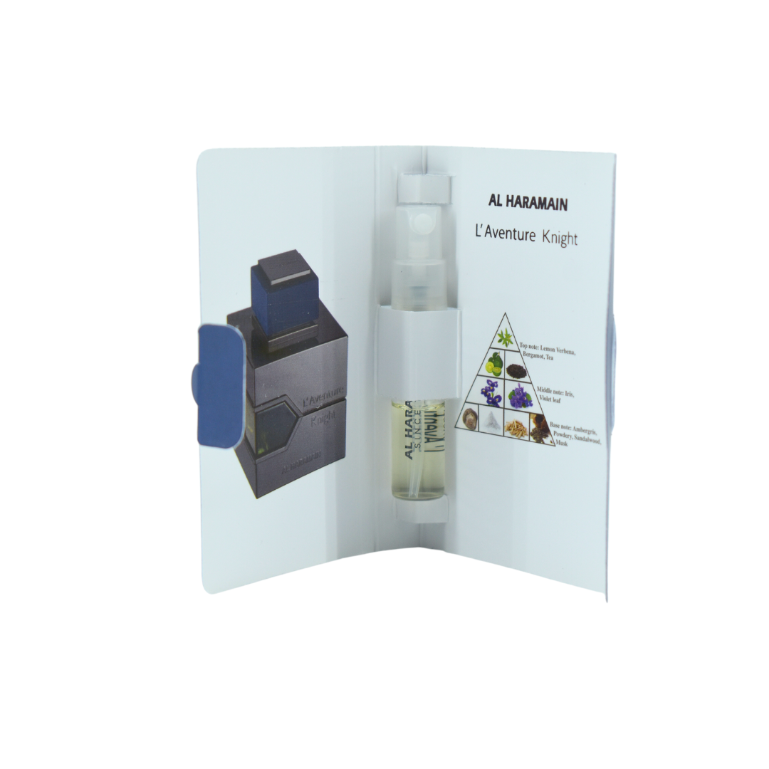 Al Haramain L'Aventure Knight EDP 1ml sample bottle front view