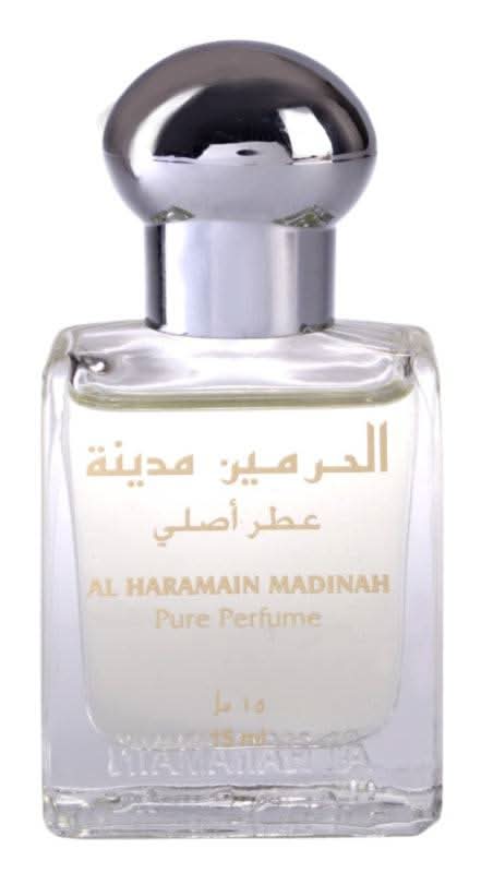 Al Haramain Madinah Perfume Oil 15ml, concentrated unisex fragrance with ornate bottle design.