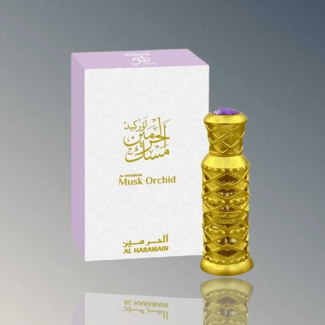 Al Haramain Musk Orchid Perfume Oil 12 ml – bottle with black cap