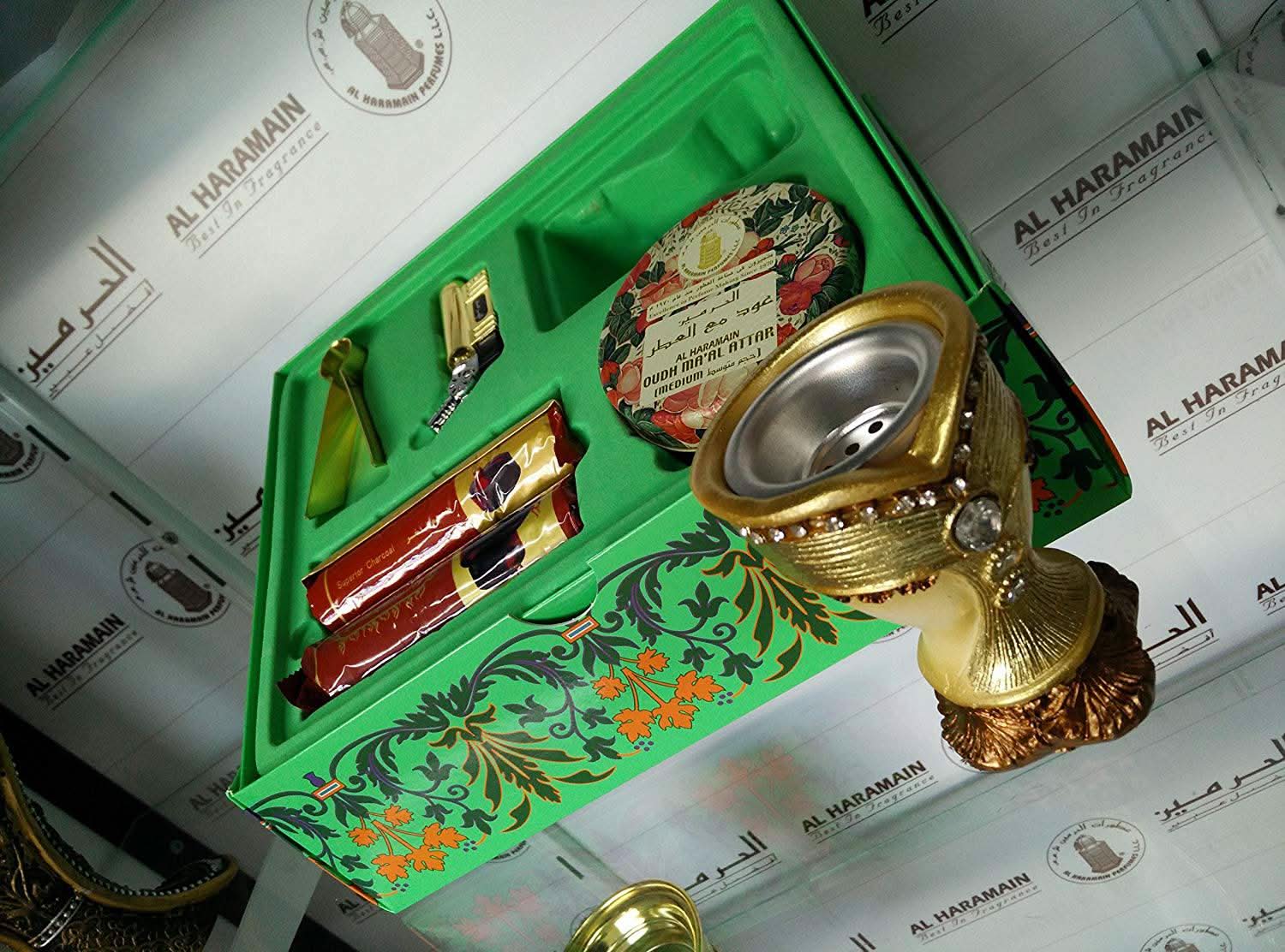 Al Haramain Oudh Maal Attar travel set bakhoor gift box with assorted fragrances