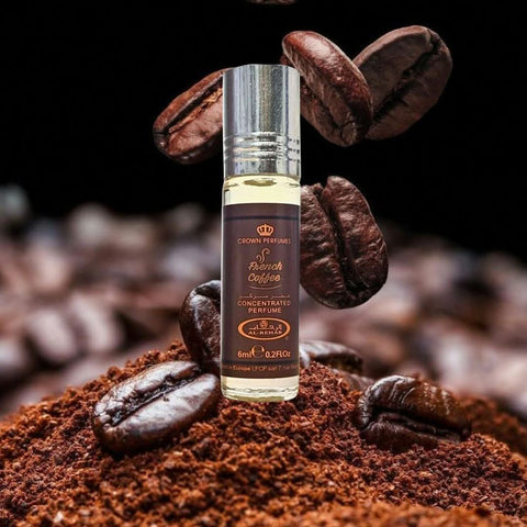 Al Rehab French Coffee concentrated perfume oil 6ml bottle with black cap