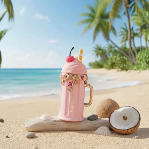 Armaf Island Breeze Eau De Parfum spray 100ml, featuring a sleek bottle with a tropical-inspired design.