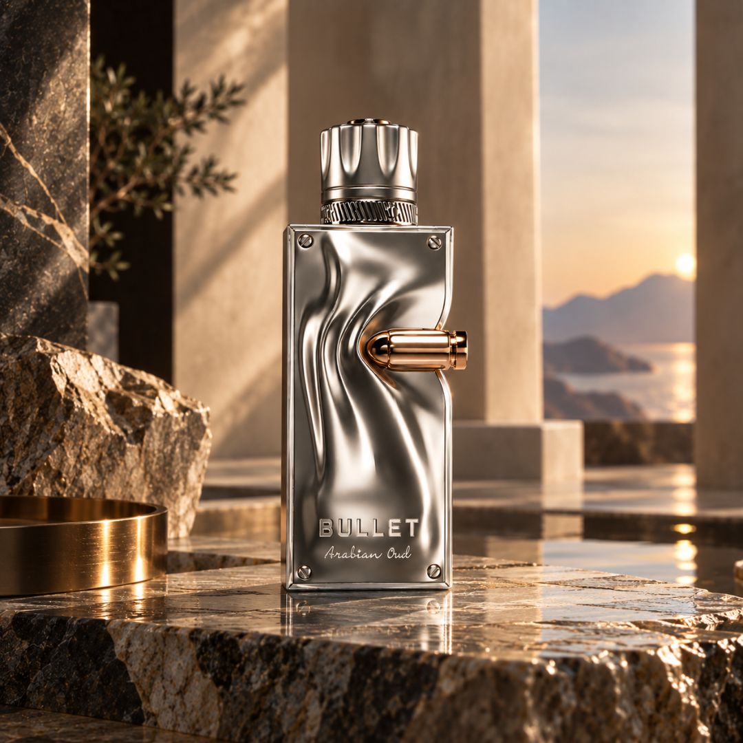 Arabian Oud Bullet Eau de Parfum 100 ml – bottle and cap