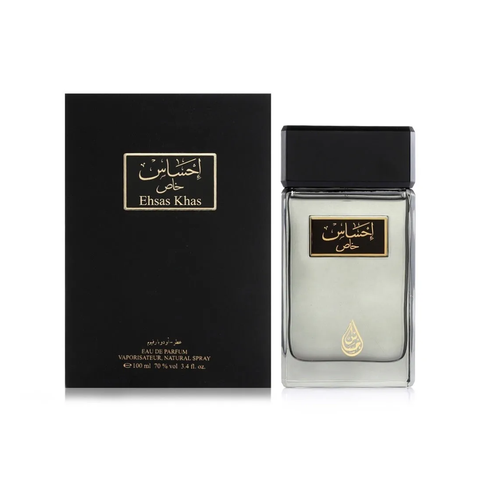 Arabian Oud Ehsas Khas EDP 100ml bottle with elegant packaging, showcasing the Arabian Oud Eau De Parfum fragrance.
