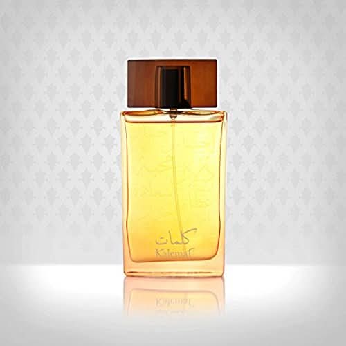 Kalemat Brown Eau De Parfum by Arabian Oud, 100ml bottle, showcasing the elegant fragrance packaging and design.