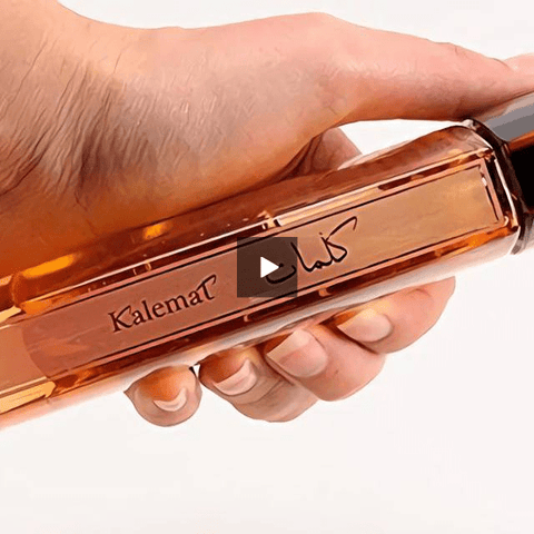Kalemat Brown Eau De Parfum by Arabian Oud, 100ml bottle, featuring a dark amber liquid and elegant packaging.