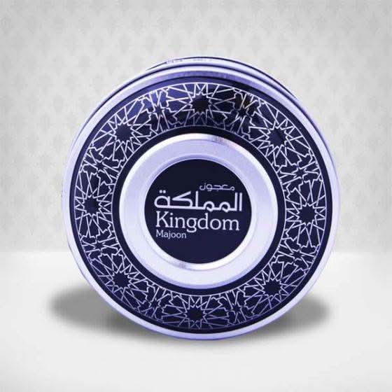 Arabian Oud Kingdom Ma'joon Bakhoor in 75ml jar with packaging, showcasing traditional Arabian incense for home fragrance.