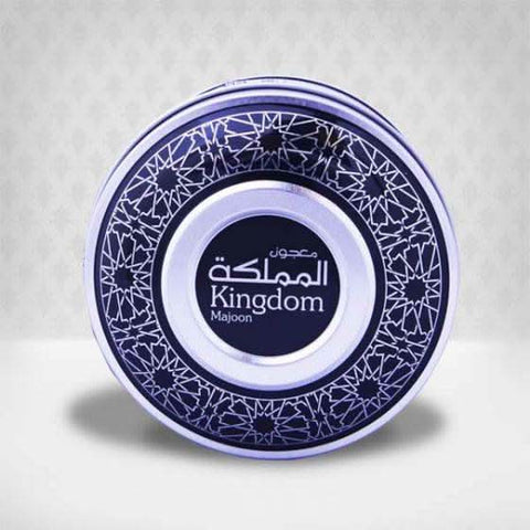 Arabian Oud Kingdom Ma'joon Bakhoor in 75ml jar with packaging, showcasing traditional Arabian incense for home fragrance.