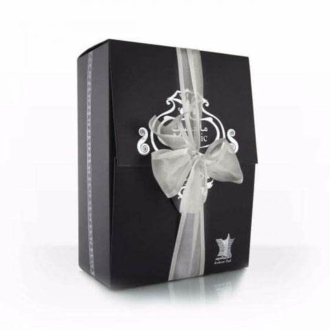 Arabian Oud Majestic EDP Eau De Parfum 100ml bottle with elegant packaging and floral and woody scent accents.