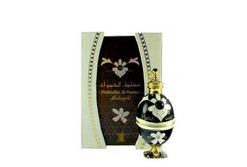 Arabian midnight perfume: Arabian Oud Al Hamra Midnight Perfume Oil 12 ml – bottle and packaging
