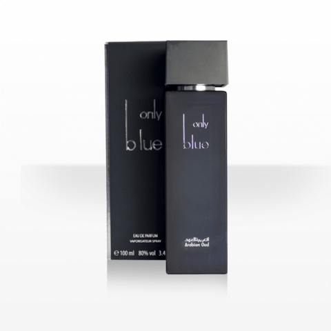 Arabian Oud Only Blue EDP 100ml bottle with sleek blue packaging and elegant design, showcasing the fragrance’s premium presentation.