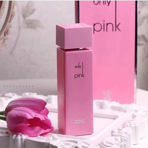 Arabian Oud Only Pink for Women Eau De Parfum 100ml bottle, elegant pink packaging and stylish design.