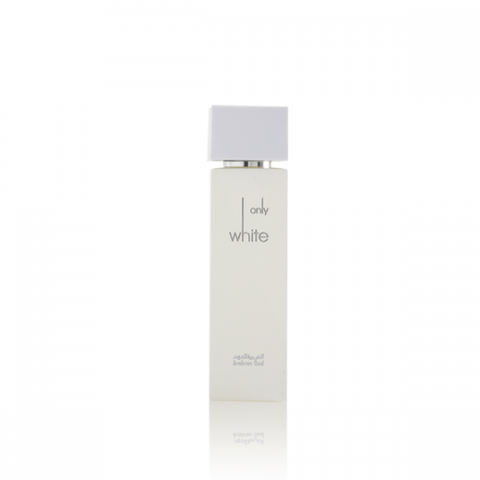 Arabian Oud Only White Eau De Parfum 100ml bottle with sleek white packaging and elegant design.