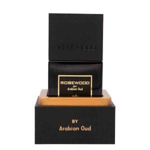 Arabian Oud Rosewood EDP 100ml bottle and box, elegant fragrance packaging for Eau De Parfum by Arabian Oud