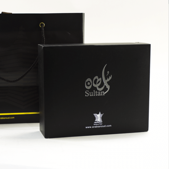 Arabian Oud Sultan Small Collection perfume gift set with multiple small fragrance bottles in elegant packaging.