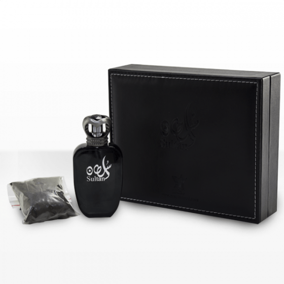 Arabian Oud Sultan Small Collection perfume gift set with multiple bottles and elegant packaging, luxurious fragrance display.