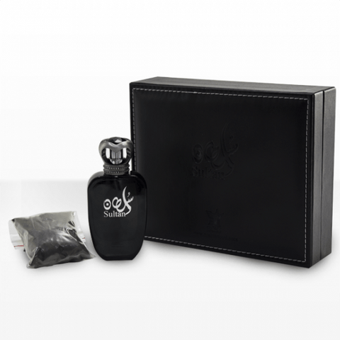 Arabian Oud Sultan Small Collection perfume gift set with multiple bottles and elegant packaging, luxurious fragrance display.