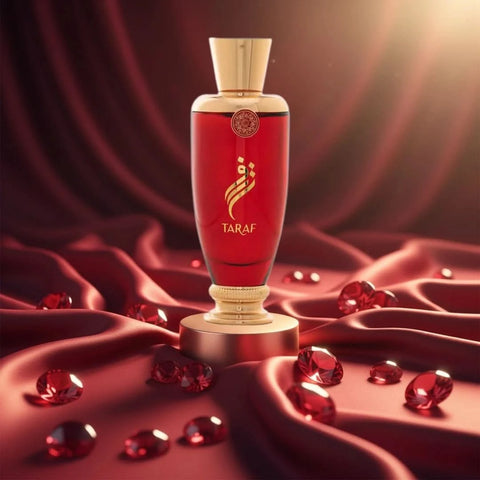 Arabian Oud Taraf Eau de Parfum spray 100ml bottle, elegant glass design with Arabian Oud branding on the label.
