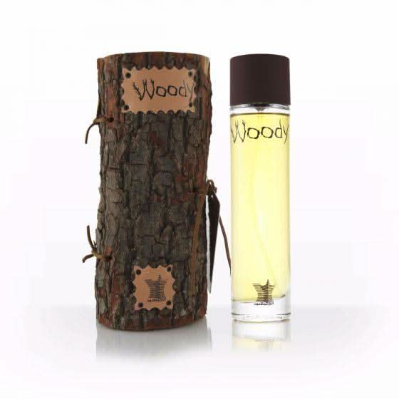Arabian Oud Woody EDP Eau De Parfum 100ml bottle, featuring a sleek design with the fragrance bottle front view.