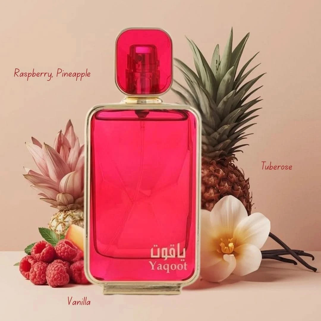 Arabian Oud Yaqoot Eau de Parfum spray 100ml, elegant bottle showcasing the luxurious fragrance design.