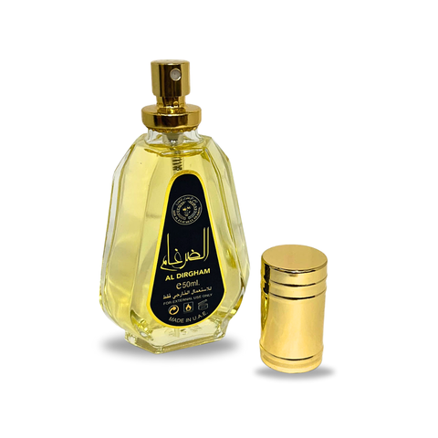 Limited edition AL Dirgham Eau De Parfum by Ard Al Zaafaran in 50ml bottle, featuring elegant fragrance design.