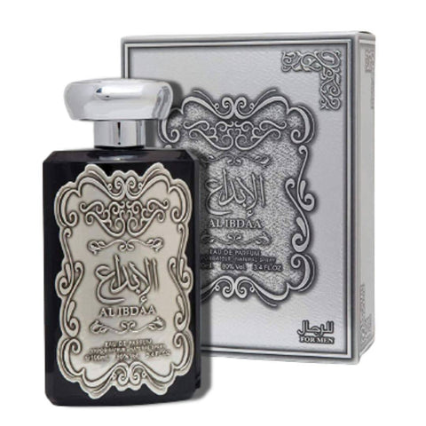 Al Ibdaa Silver Eau De Parfum for Men by Ard Al Zaafaran, 100mL bottle, elegant design, showcasing the fragrance bottle.