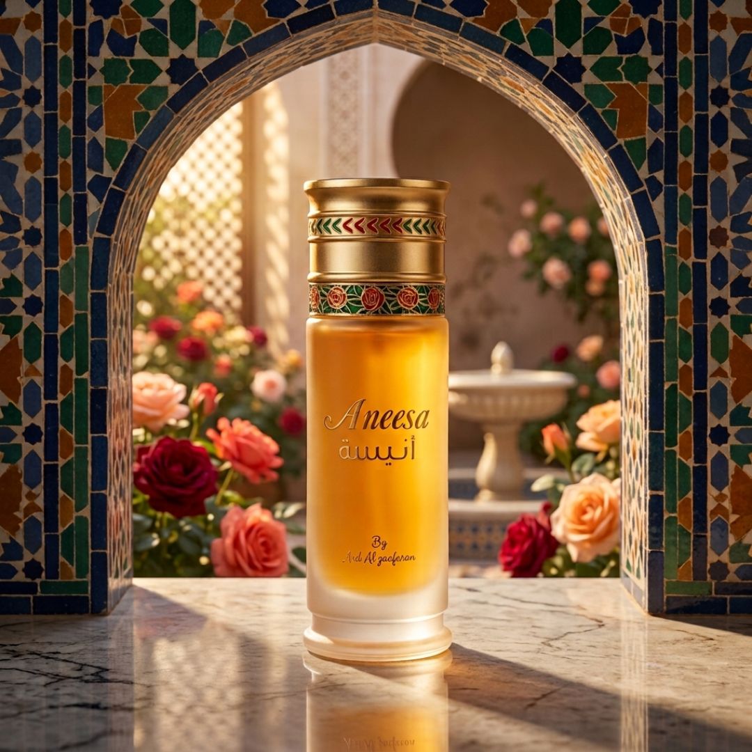 Aneesa Eau de Parfum spray by Ard Al Zaafaran, 100ml bottle, elegant design with floral and spicy notes visible.