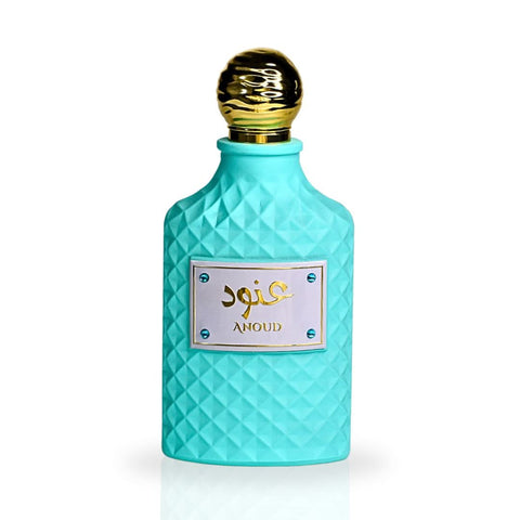 Ard Al Zaafaran Anoud Eau de Parfum spray 100ml with elegant bottle, showcasing floral and oriental fragrance design.