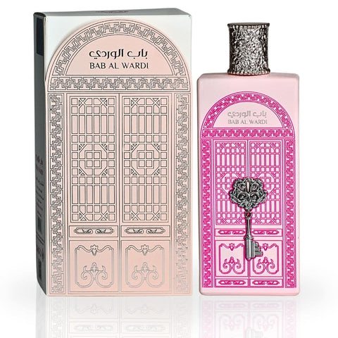 Ard Al Zaafaran Bab Al Wardi Eau de Parfum spray bottle, 100ml, featuring elegant floral fragrance design.