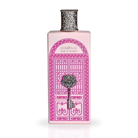 Ard Al Zaafaran Bab Al Wardi Eau de Parfum spray 100ml bottle, elegant packaging, showcasing the fragrance design.