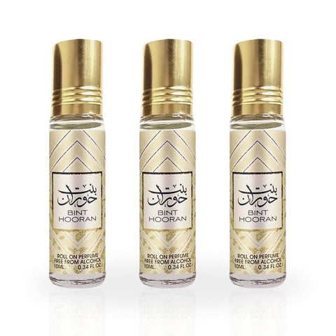 Ard Al Zaafaran Bint Hooran perfume oil roll-on 10 ml, pack of 3 – set of three bottles